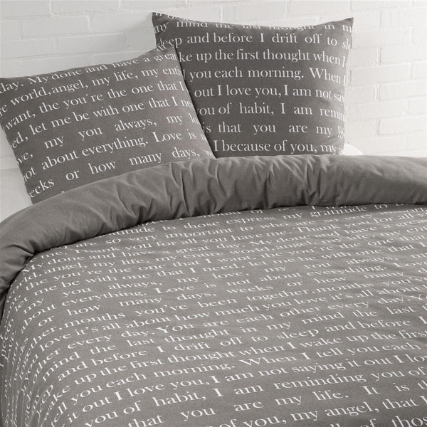 Bettwäsche Barend 100 Grau 135cm x 200cm / 80cm x 80cm