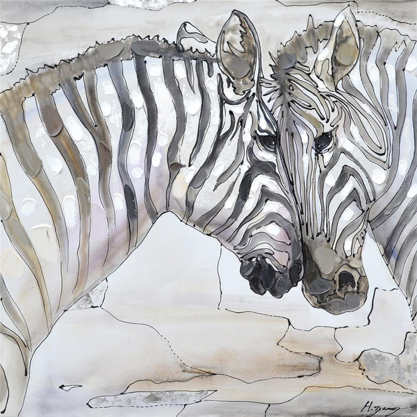 Öl-Wandbild Zebra II 80x80 MEL920