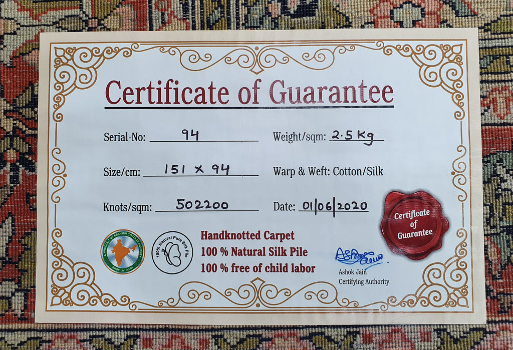 Kashan 999 Multi 94cm x 151cm (B.No. 94)