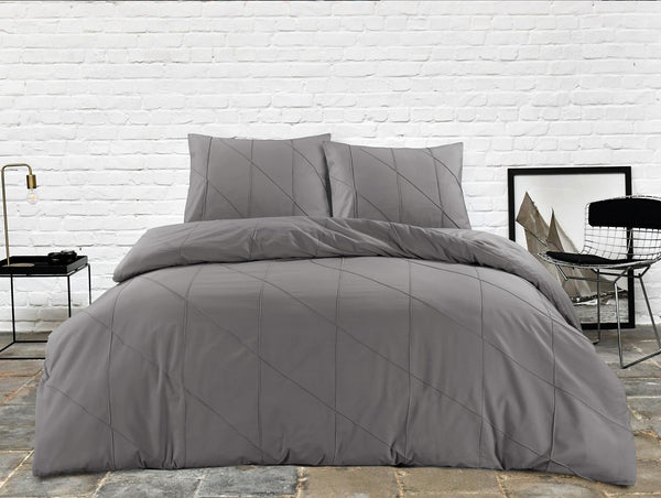Bettwäsche Canberra 100 Grau 135cm x 200cm / 80cm x 80cm
