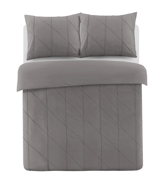 Bettwäsche Canberra 100 Grau 135cm x 200cm / 80cm x 80cm