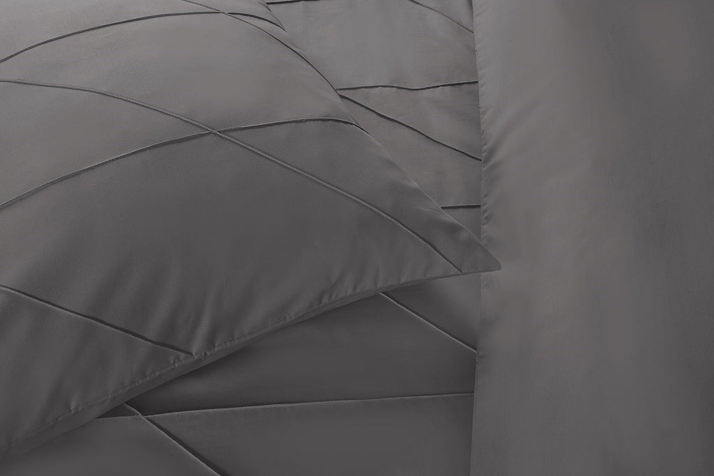 Bettwäsche Canberra 100 Grau 135cm x 200cm / 80cm x 80cm