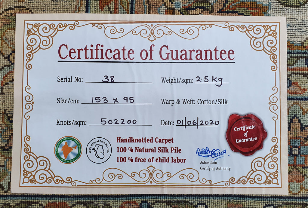 Kashan 1795 Multi 95cm x 153cm (B.No. 38)