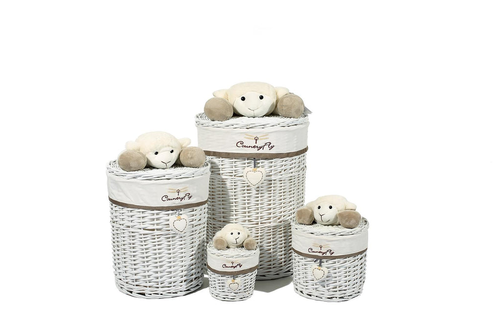 Korb-Set Sheep II 194 Grau / Weiß