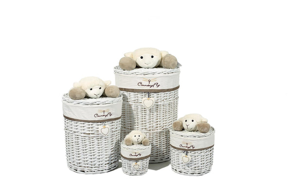 Korb-Set Sheep II 194 Grau / Weiß
