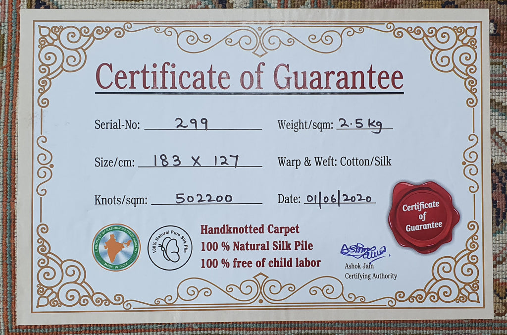 Kashan 8282 Multi 127cm x 183cm (B.No. 299)