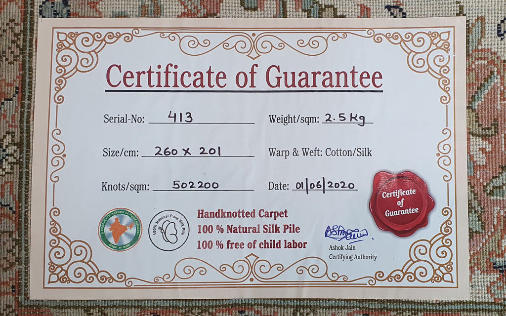 Kashan 8410 Multi 201cm x 260cm (B.No. 413)