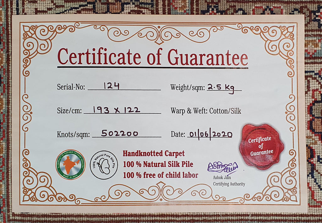 Kashan 6633 Multi 122cm x 193cm (B.No. 124)