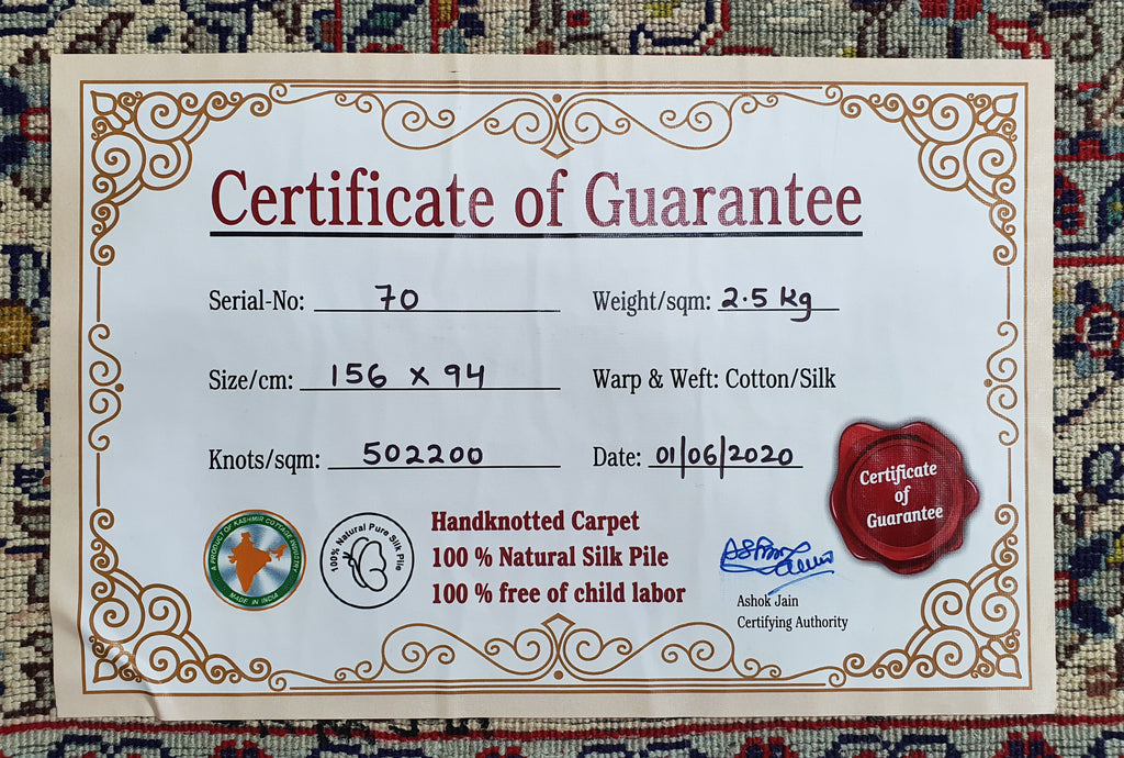 Kashan 12345 Multi 94cm x 156cm (B.No. 70)