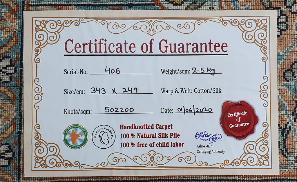 Kashan 205 Multi 249cm x 343cm (B.No. 406)