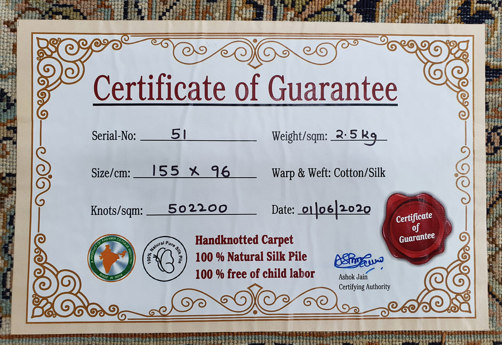 Kashan 64 Multi 96cm x 155cm (B.No. 51)