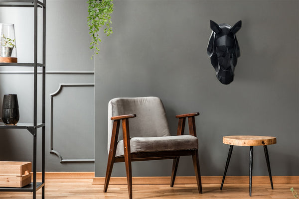 Wanddeko Rhino 100 Schwarz