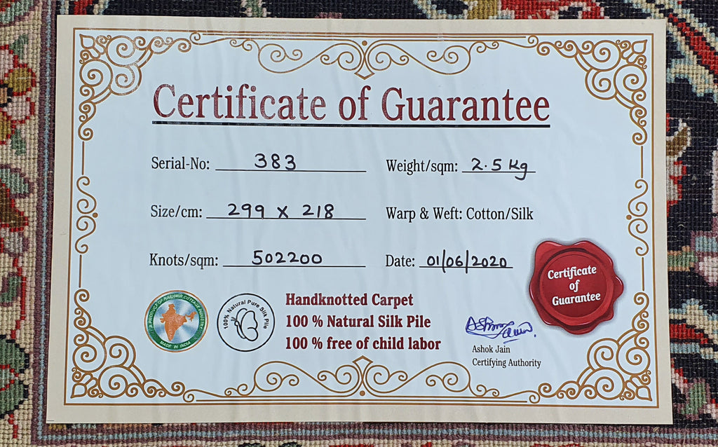 Kashan 21 Multi 218cm x 299cm (B.No. 383)