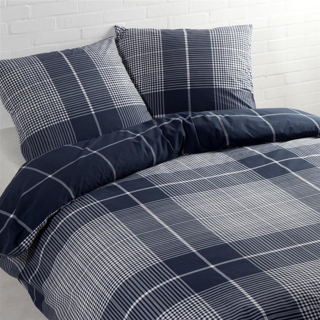 Bettwäsche Blake 100 Blau 135cm x 200cm / 80cm x 80cm