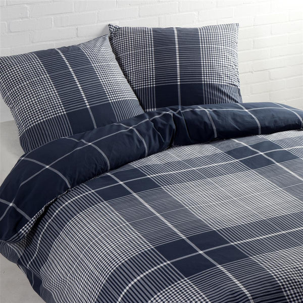 Bettwäsche Blake 100 Blau 135cm x 200cm / 80cm x 80cm