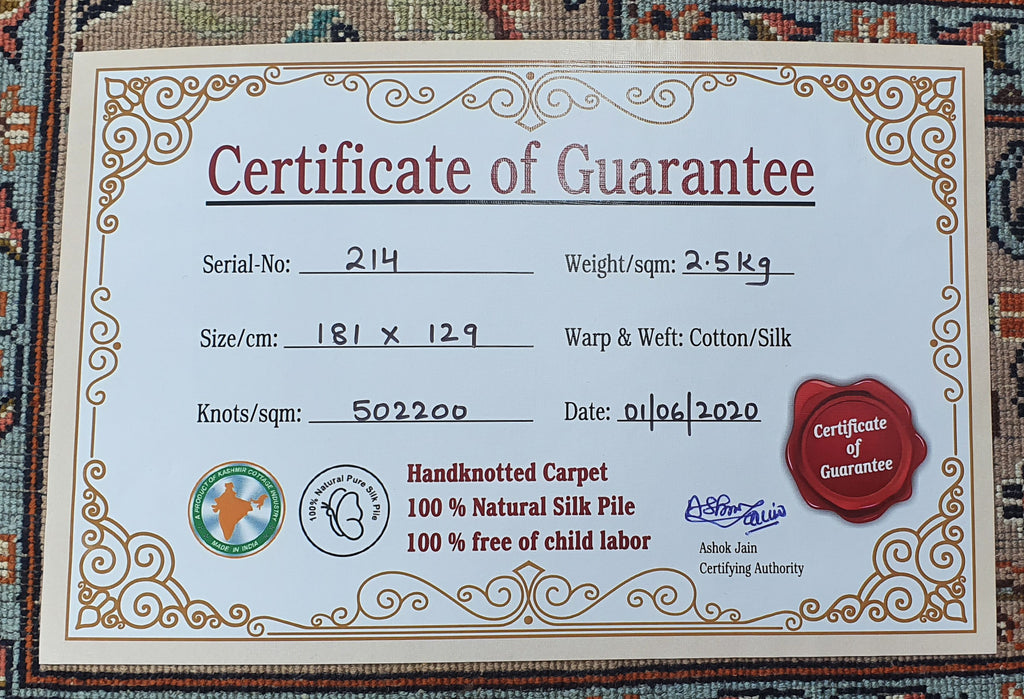 Kashan 8017 Multi 129cm x 181cm (B.No. 214)