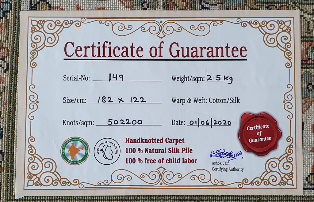 Kashan 9422 Multi 122cm x 182cm (B.No. 149)