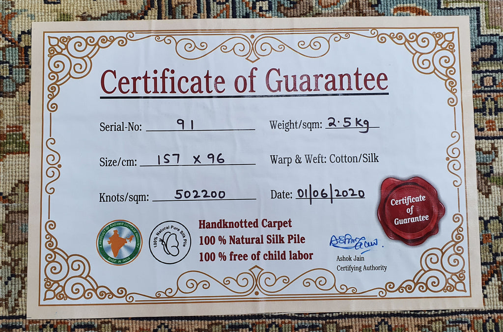 Kashan 9545 Multi 96cm x 157cm (B.No. 91)