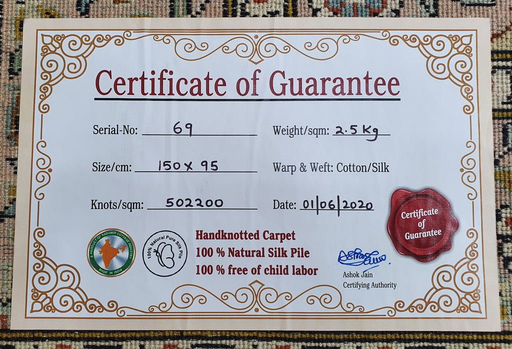 Kashan 3878 Multi 95cm x 150cm (B.No. 69)