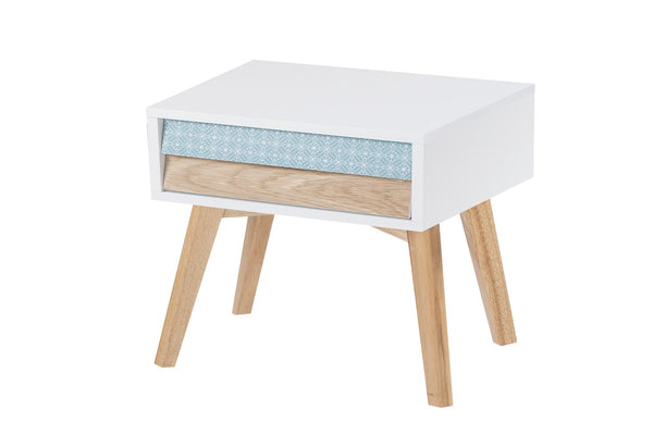 Nachttisch Summer Weiß / Blau / Holz